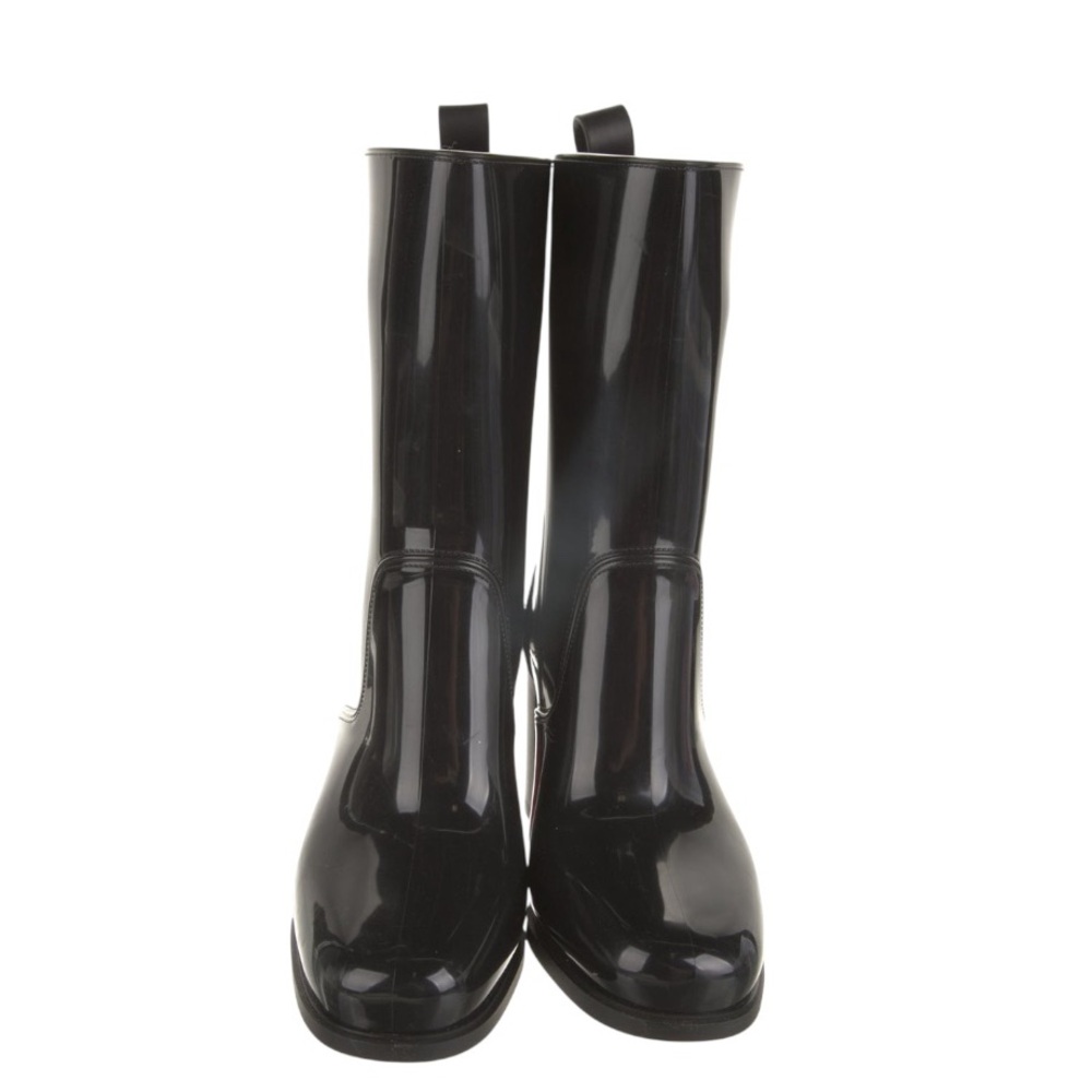 Christian Louboutin Black Rockstud Spike Rubber Rain Boots Sz. 38
